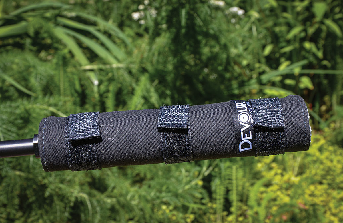 In addition to protection from an accidental painful touch with bare skin, a cover made of heat-proof fabric like this one from Silencer Central eliminates or reduces heat waves that can interfere when looking into a scope. It also adds a bit of sound suppression.